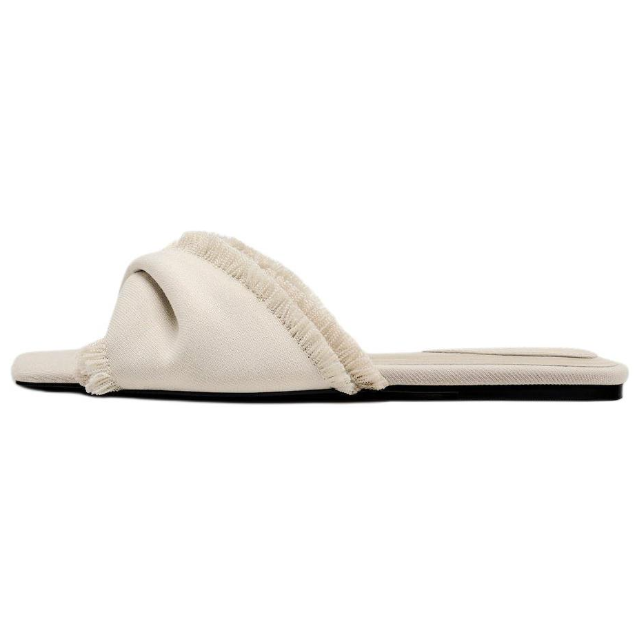 ZARA Abrasion Resistant Slide Slippers 1cm Women's White