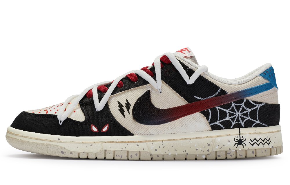 Nike Dunk Skateboard Shoes Men Low-Top Beige Black/Red