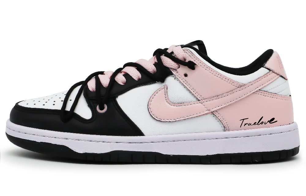 Nike Dunk Cushioning, Wear Resistant Low Top Skateboard Shoes Unisex Black Pink