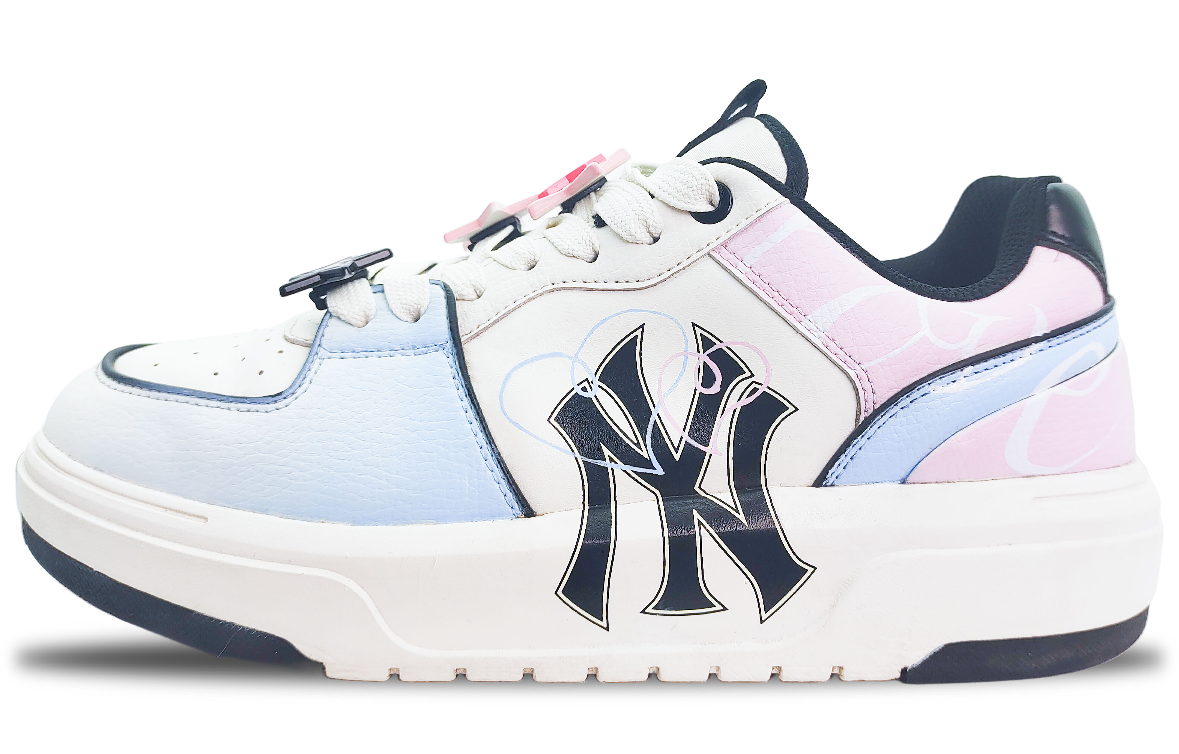 MLB Chunky Liner Low-Top Skateboard Shoes Unisex Pink White