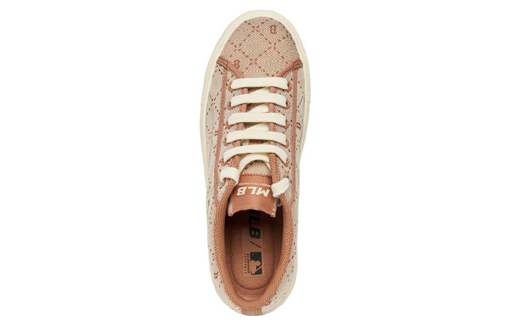 MLB Playball Anti-Slip Wear-Resistant Low-Top Canvas Shoes Unisex Brown Beige