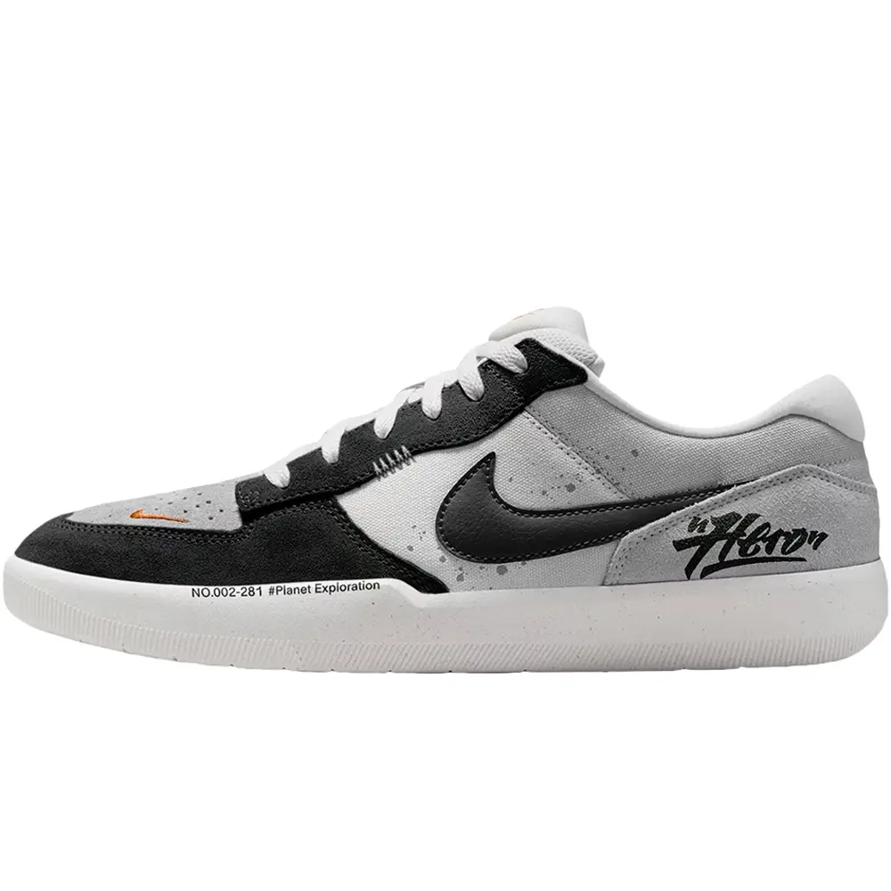 Nike SB Force 58 Shadow Reverse Abrasion Resistant Low top Casual Shoes Unisex Black White Gray