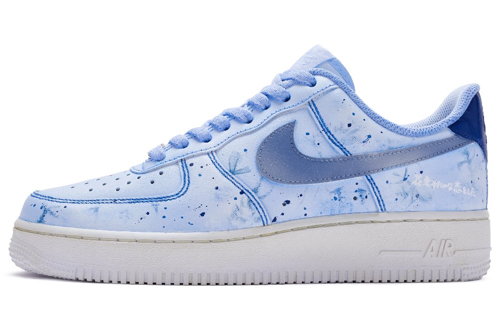 Nike Air Force 1 Low Top Skateboard Shoes Men's Blue White