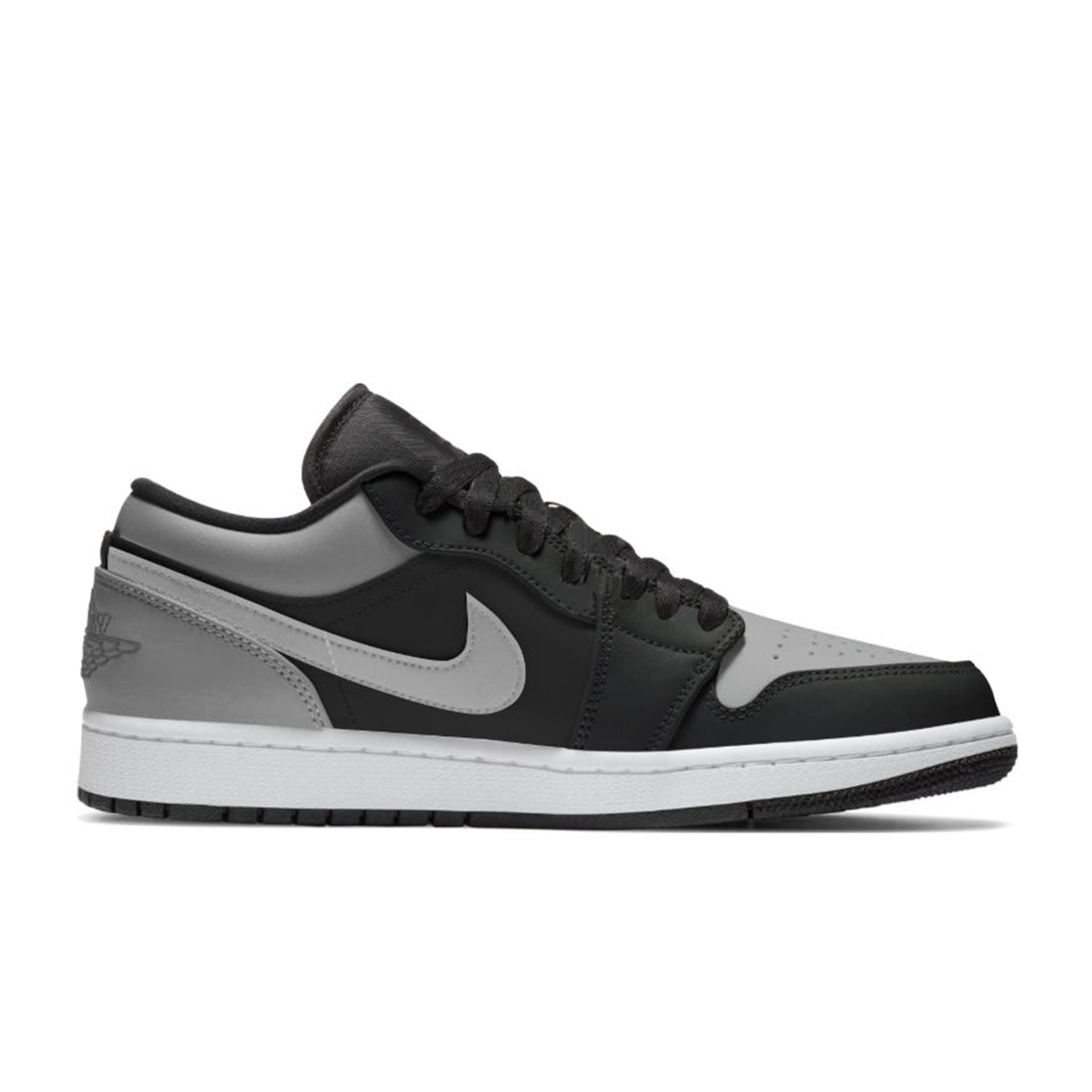 Jordan Air Jordan 1 Black Gray Prologue Abrasion Resistant Low top Vintage Basketball Shoes Unisex Black White Gray