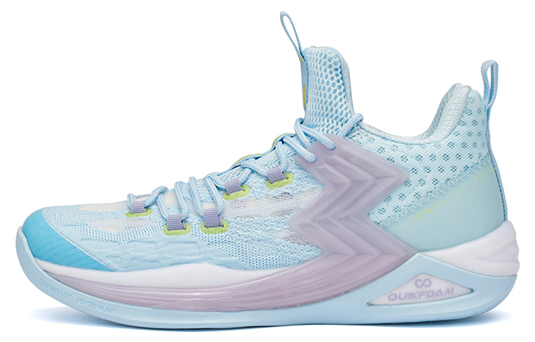 361° Big3 2.0 Anti-Slip Wear-Resistant Mid-Top Performance Basketball Shoes Men's Glacier Blue