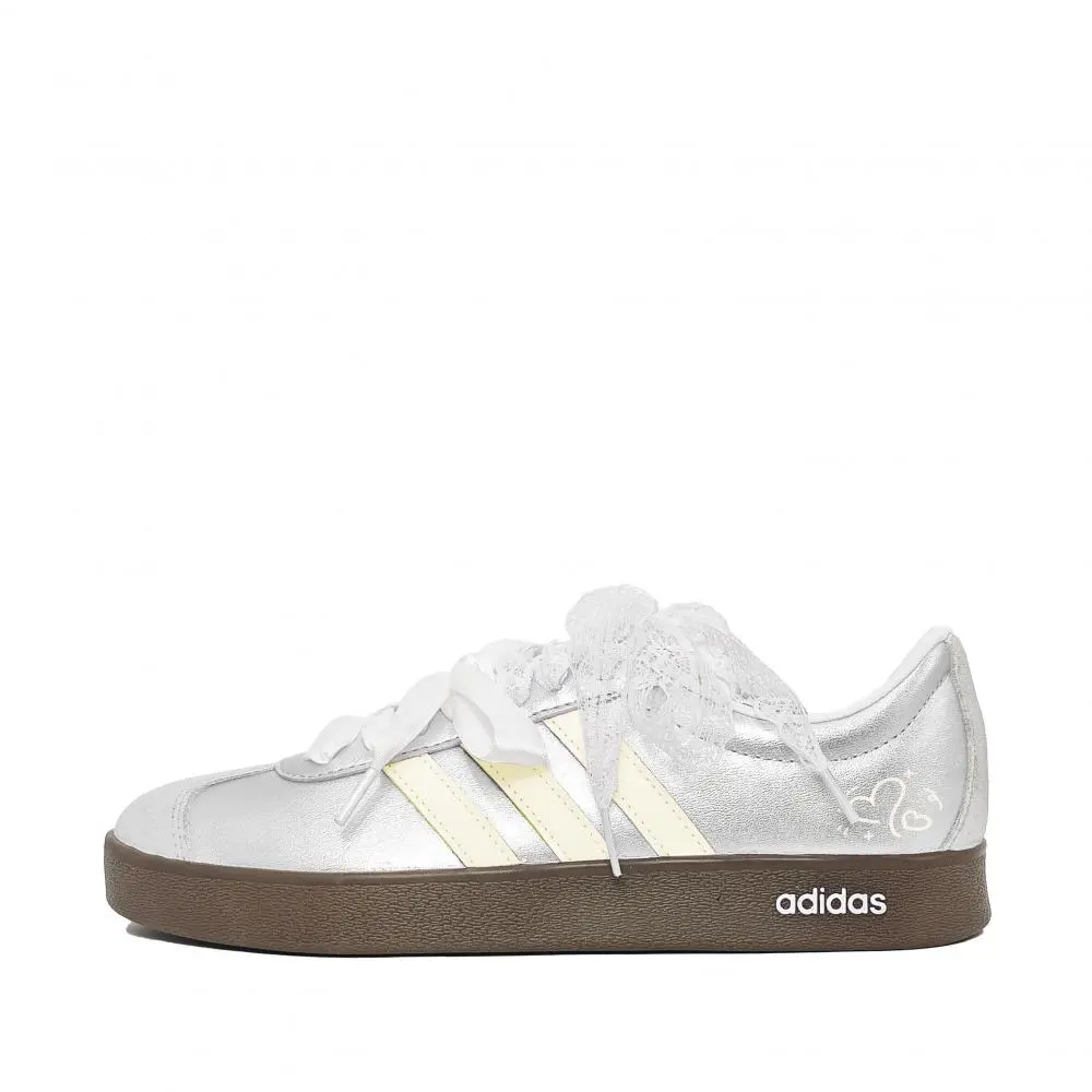 Adidas Neo VL Court 2.0 Silver Yellow Love Low top Skateboard Shoes Unisex Yellow Silver