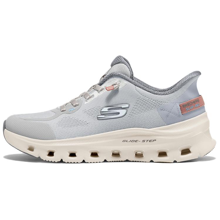Skechers SPORT WOMENS Cushioning And Breathable Low Top Casual Running Shoes Women's Light Gray