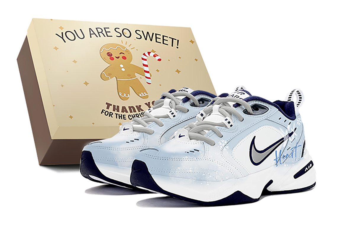 Nike Air Monarch 4 Height Increasing Low top Chunky Sneakers Unisex Blue White