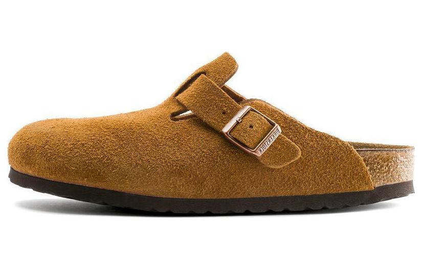 Boston Birkenstock Soft Footbed Suede Leather Narrow 'Mink'