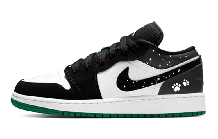 Jordan Air Jordan 1 Low Snow Seamless Anti Slip Wear Resistant Low Top Vintage Basketball Shoes GS Black Green купить в интернет-магазине Yoocart с быстрой доставкой по России.