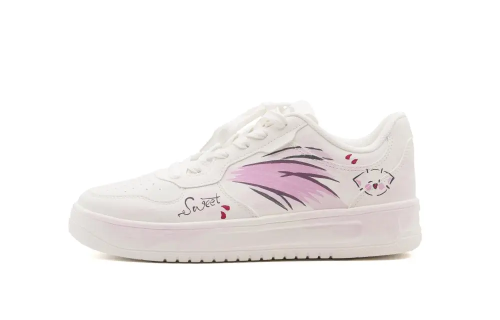 Anta Relaxed Slip Resistant Shock Absorbers With Abrasion Resistant Properties Low top Skateboard Shoes Unisex Pink