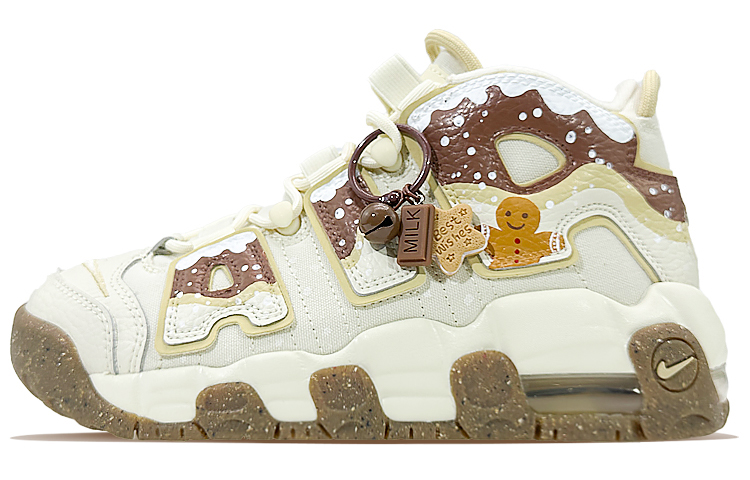 Nike Air More Uptempo Cushioning, Slip Resistant, And Abrasion Resistant Mid Top Vintage Basketball Shoes GS Coffee