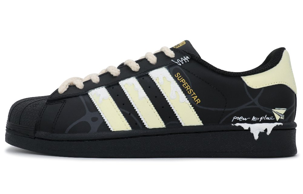 Adidas Originals SUPERSTAR Coverage Anti-Slip And Wear-Resistant Low-Top Skateboard Shoes Unisex Beige White Black