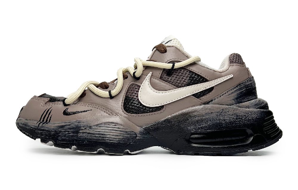 Nike Air Max Fusion Anti-Slip And Wear-Resistant Breathable Low-Top Running Shoes Women's Black Brown