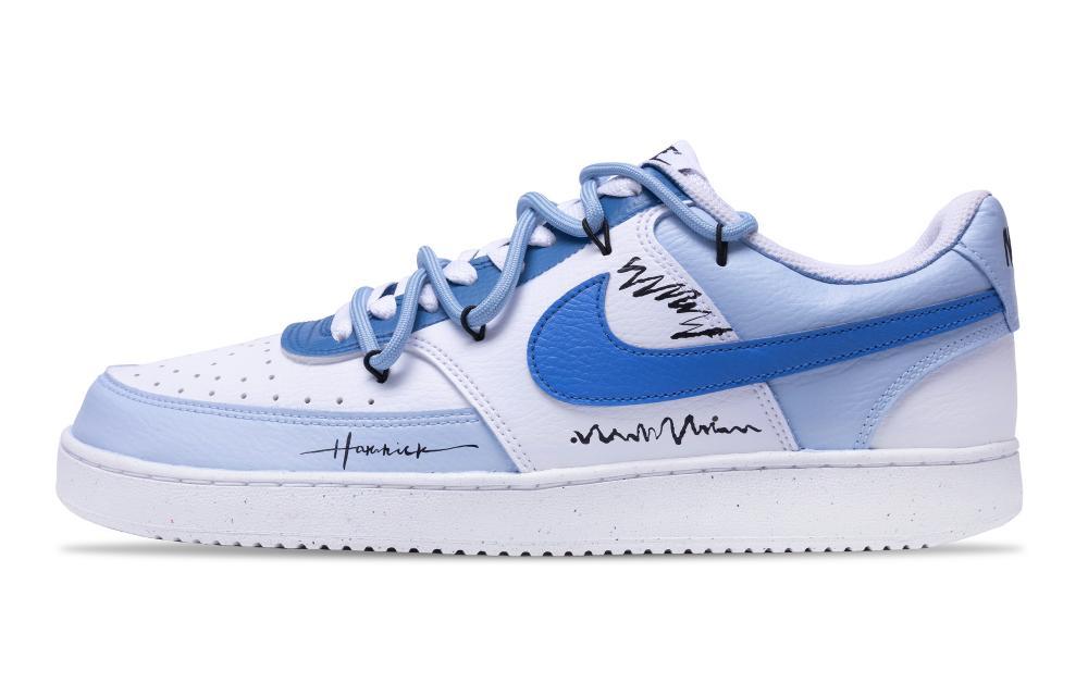 Nike Court Vision 1 Skateboard Shoes Men Low-Top White/Blue