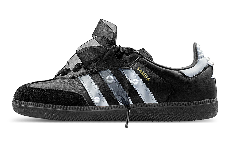 Adidas Originals SAMBA OG Low-Top Skateboard Shoes Unisex Black Silver