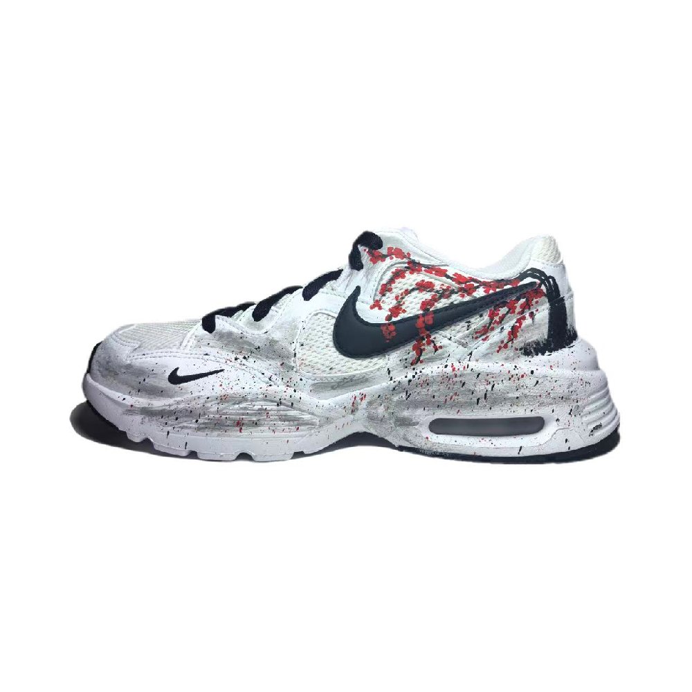Nike Air Max Fusion Cushioning And Breathable Low Top Casual City Commute Running Shoes Men's White
