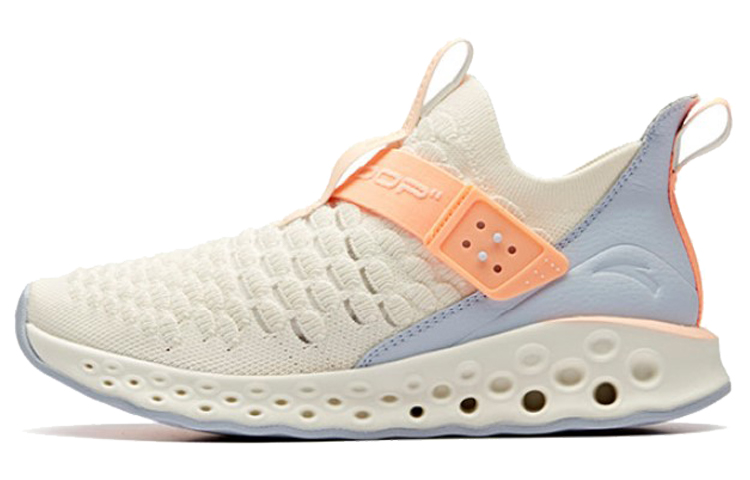 Anta Wormhole Collection Breathable Low Top Running Shoes Women's White Orange