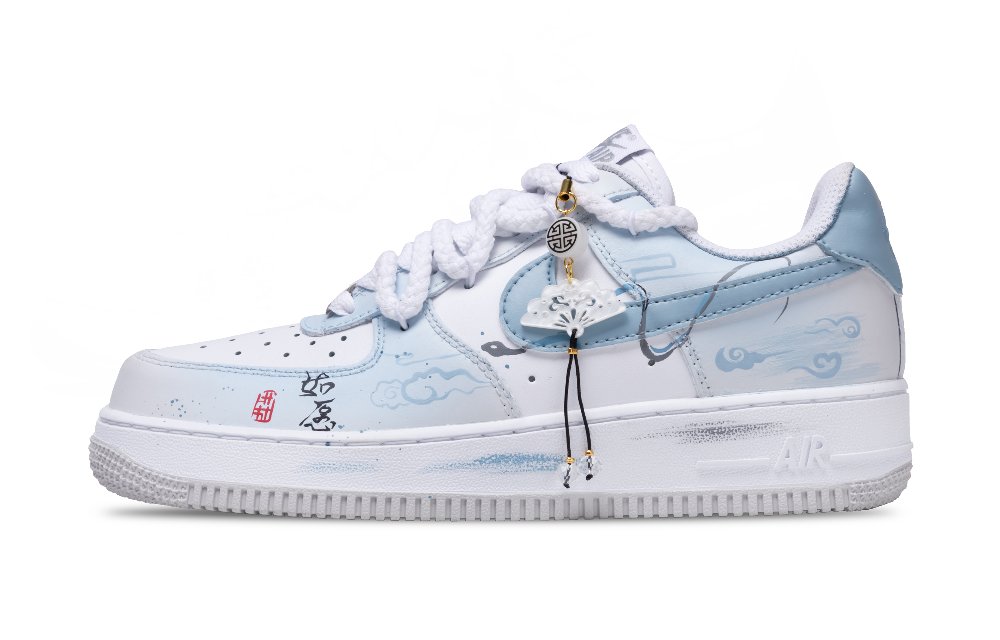 Nike Air Force 1 Low Top Skateboard Shoes Men's Sky Blue