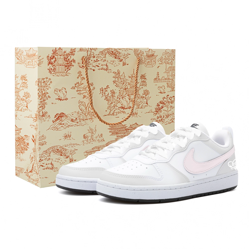 Nike Court Borough Abrasion Resistant Low top Skateboard Shoes Unisex Gray Pink