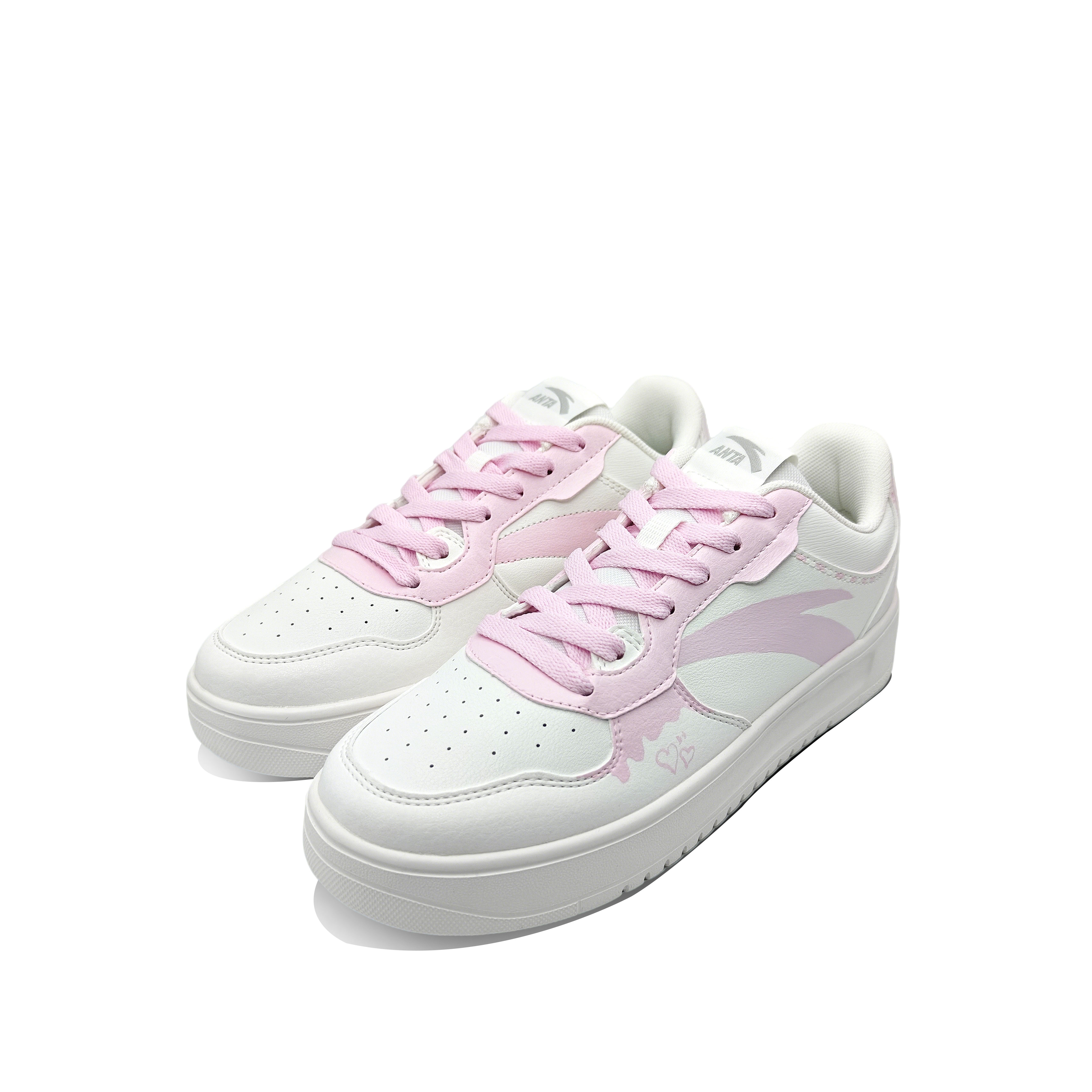 Anta Relaxed Sweetheart Baby Slip Resistant Abrasion Resistant Low top Skateboard Shoes Women's White Pink купить в интернет-магазине Yoocart с быстрой доставкой по России.