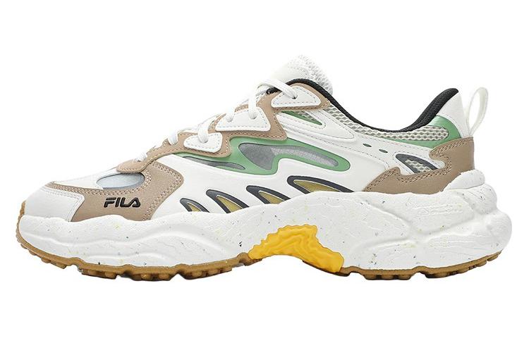FILA Fern Cushioning Wear-Resistant Low-Top Chunky Sneakers Men's White Brown