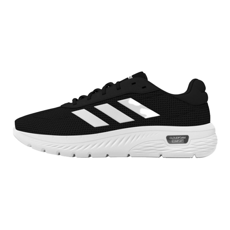 Adidas Cloudfoam Anti-Slip And Wear-Resistant Breathable Low-Top Casual Running Shoes Men's Black White