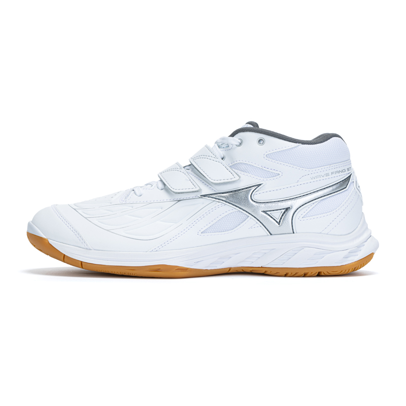 Mizuno Fang Cushioning, Slip Resistant, Abrasion Resistant Support Mid Top Badminton Shoes Unisex Aurora Silver