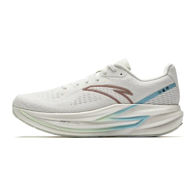 Anta Cushioning And Breathable Low Top Casual Running Shoes Women's Papyrus White, Simple Blue