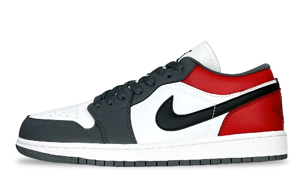 Jordan Air Jordan 1 Afterglow Low Top Vintage Basketball Shoes Unisex Gray Red