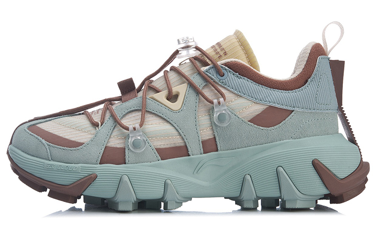 LiNing Wu Xing 1 Basketball Shoes Women's Low-Top Apricot/Green/Umber