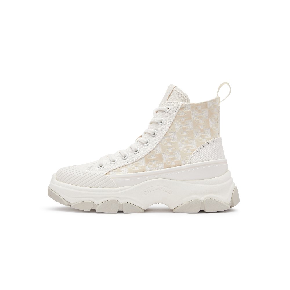 Champion Campus High Top Canvas Shoes Women's Beige