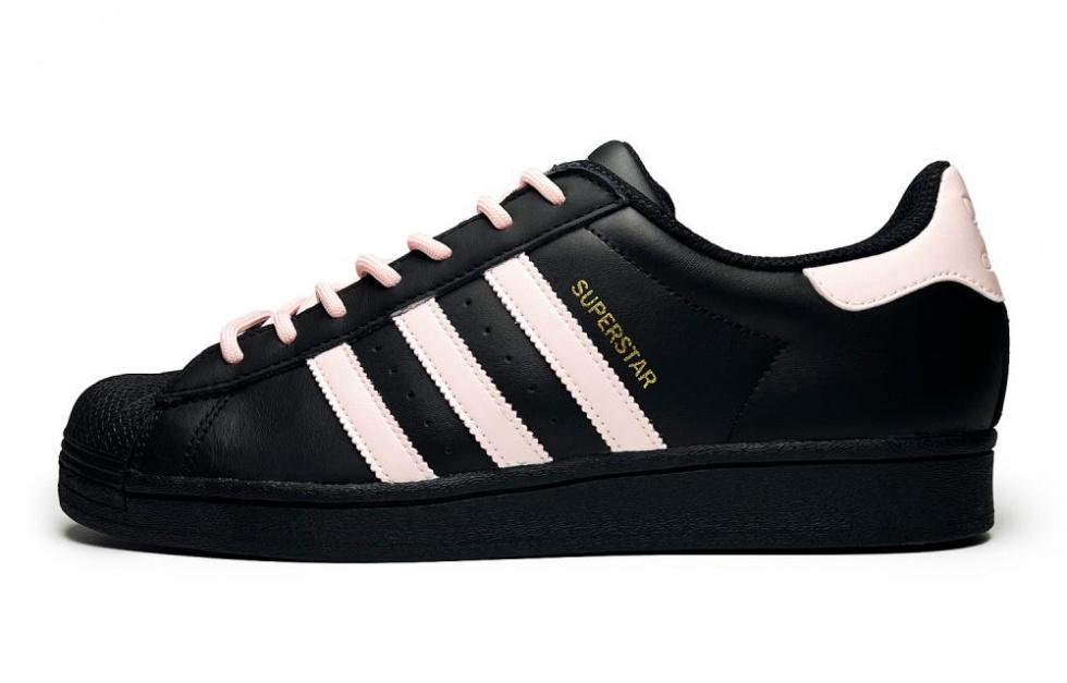 Adidas Originals Superstar Skateboard Shoes Unisex Low-Top Black/Pink