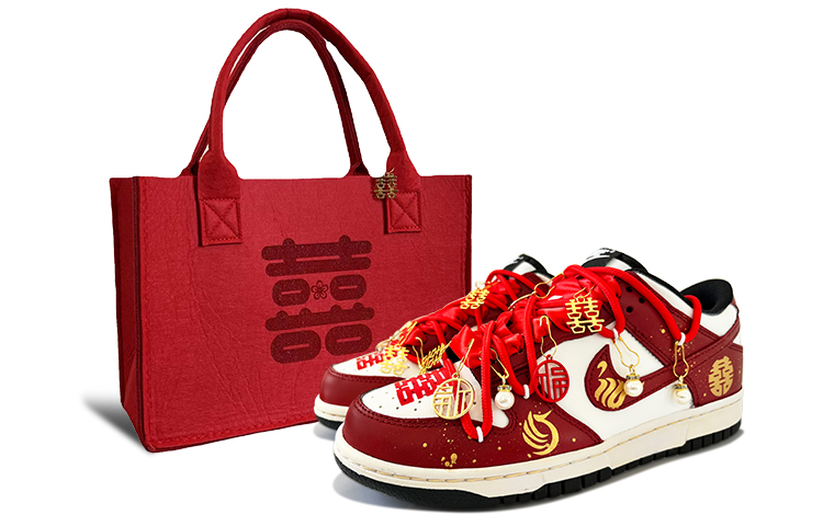 Nike Dunk Skateboard Shoes Women's Low-Top Red/Beige