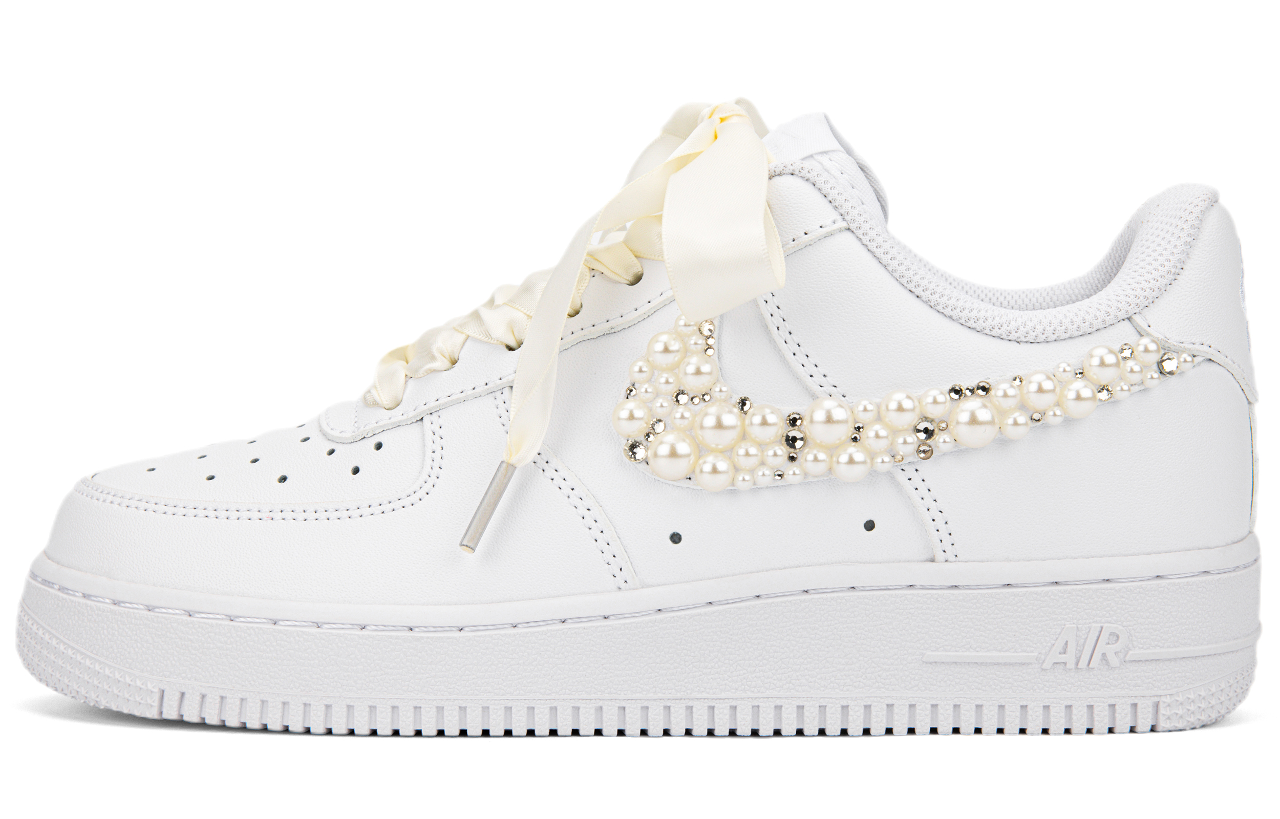 Nike Air Force 1 Slip Resistant Cushioning Abrasion Resistant Low Top Skateboard Shoes Women's Ecru