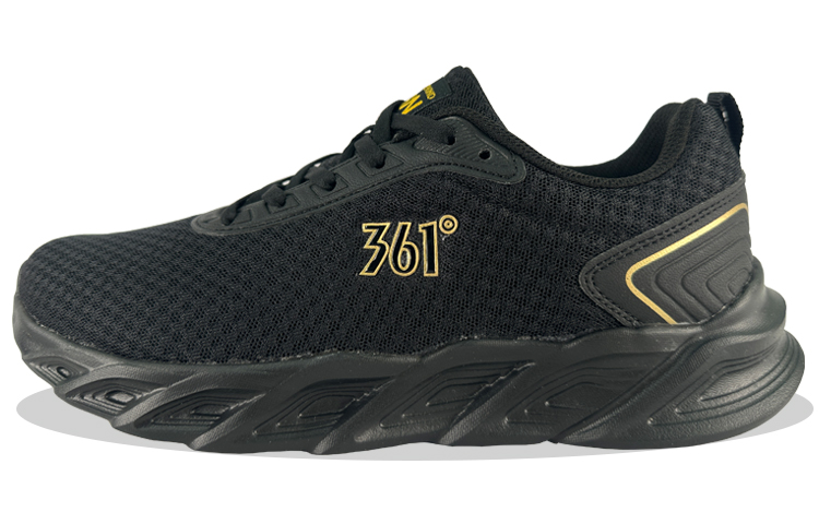 361° Lightweight And Breathable Low Top Running Shoes Men's Black Gold
