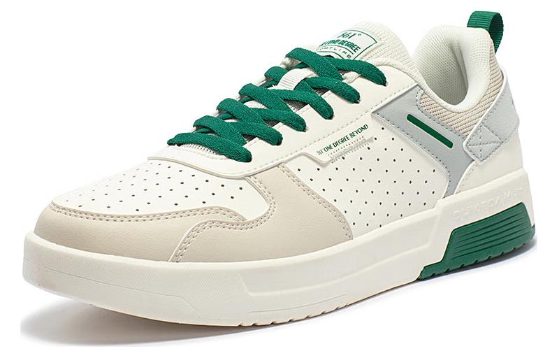 361° Cushioning, Wear Resistant Low Top Skateboard Shoes Men's White Green