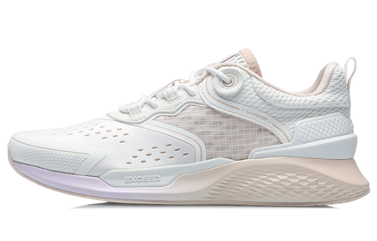 LiNing Anti-Slip Wear-Resistant Low-Top Running Shoes Women's Mist White