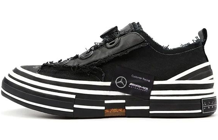AMG x VESSEL Piece Black Series Anti-Slip Wear-Resistant Low-Top Skateboard Shoes Unisex Black