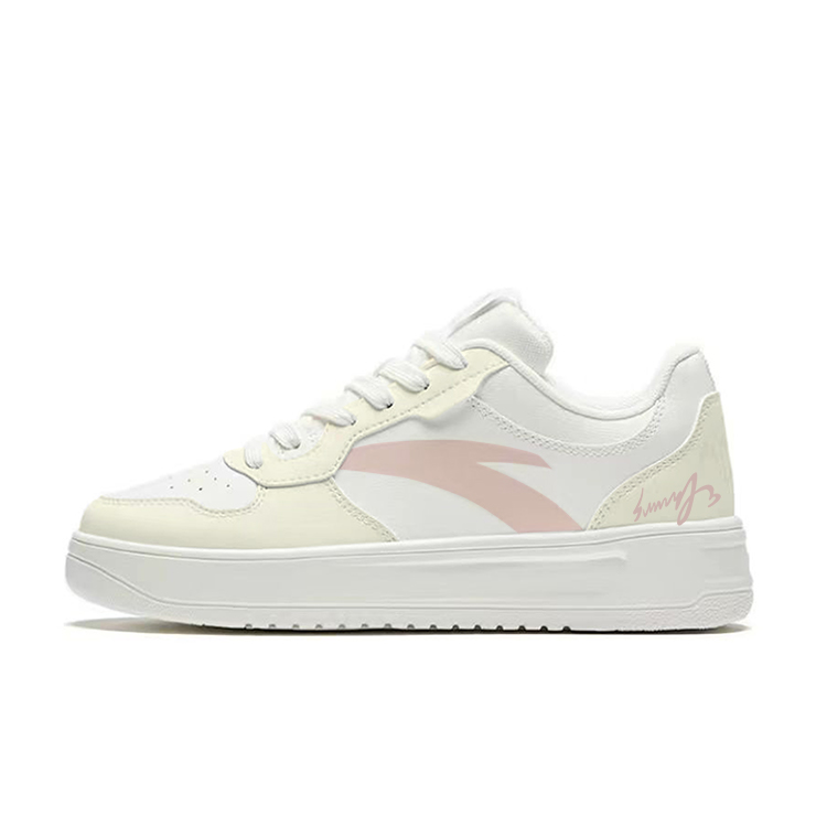 Anta Anti Slip Wear Resistant Low Top Skateboard Shoes Unisex White Yellow