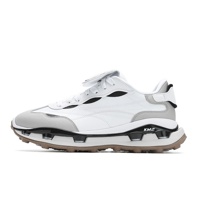 FILA KM2 Anti-Slip Wear-Resistant Low-Top Casual Shoes Women's White Gray