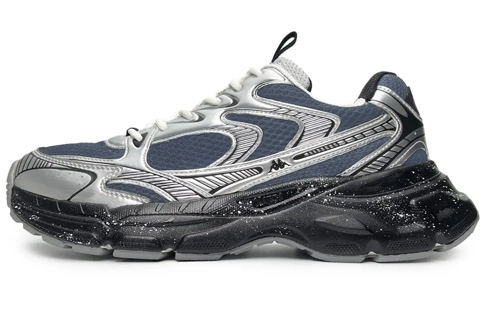 Kappa Cushioned Wear-Resistant Breathable Low-Top Running Shoes Unisex Black Blue