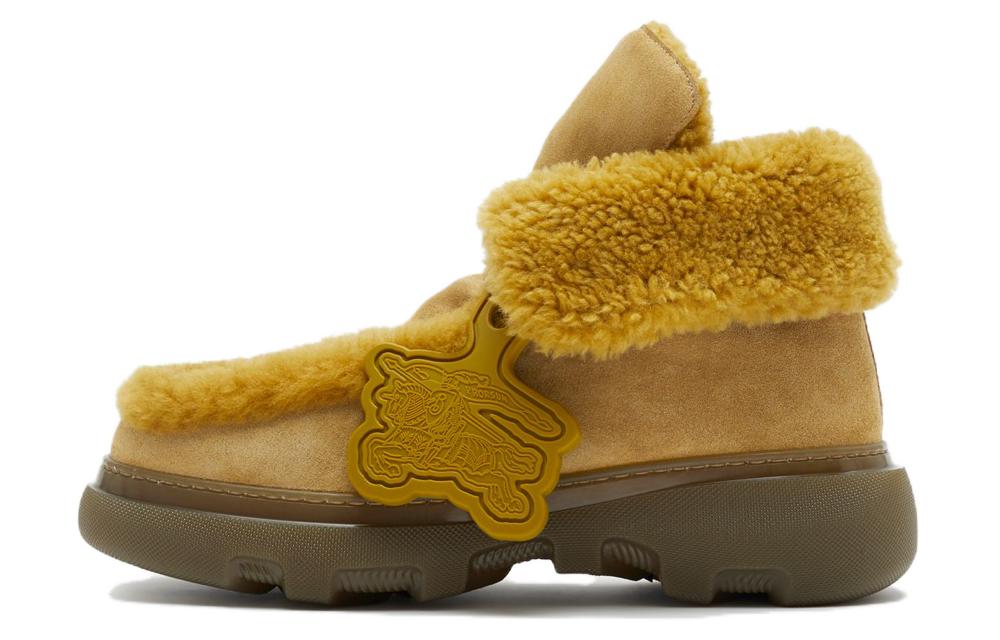 Burberry Creeper Shearling-trim Suede Boots