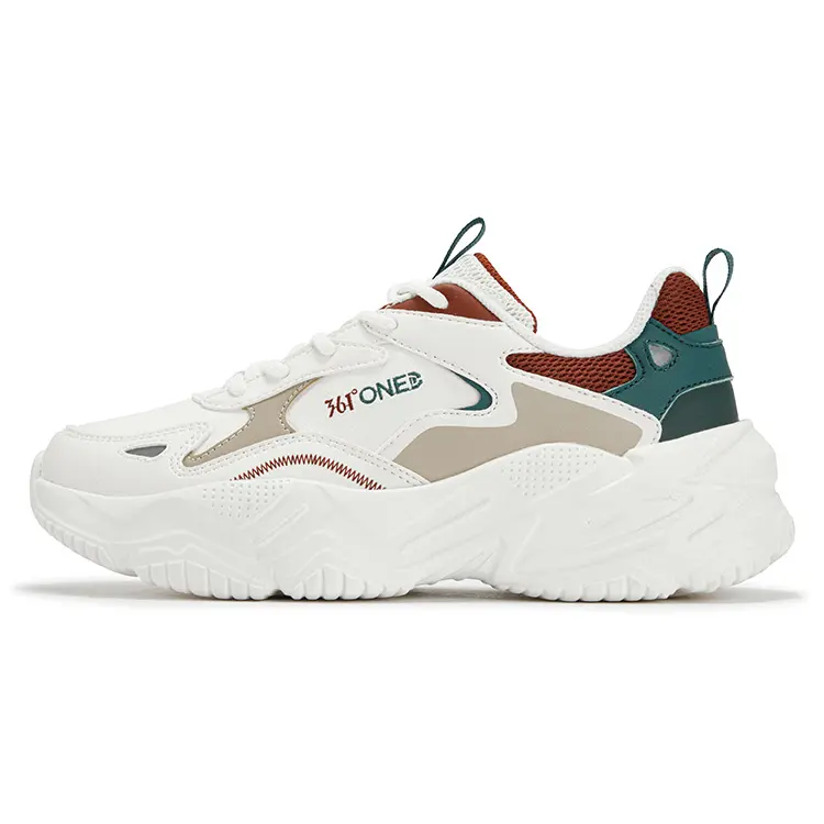 361° Croissant Abrasion Resistant Shock Absorbers Low top Casual Shoes Women's White Red