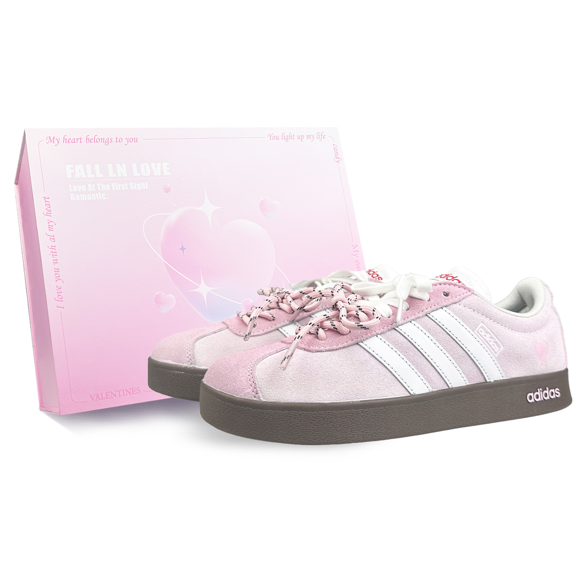 Adidas Neo VL Court Lifestyle Slip Resistant Cushioning Abrasion Resistant Low Top Skateboard Shoes Unisex Pink купить в интернет-магазине Yoocart с быстрой доставкой по России.