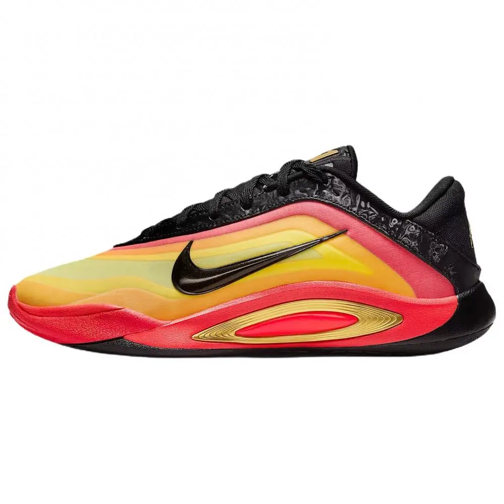Nike A'One Breathable Support Basketball Shoes Unisex Red Yellow