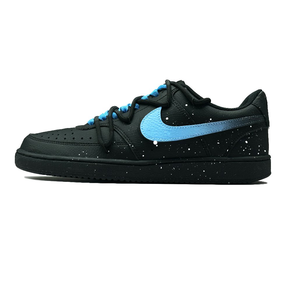 Nike Court Vision Fragment Zero Anti-Slip Wear-Resistant Low-Top Skateboard Shoes Unisex Black Blue