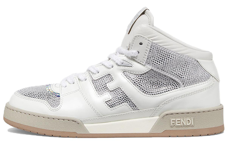 FENDI Match Skateboard Shoes Men High-Top White