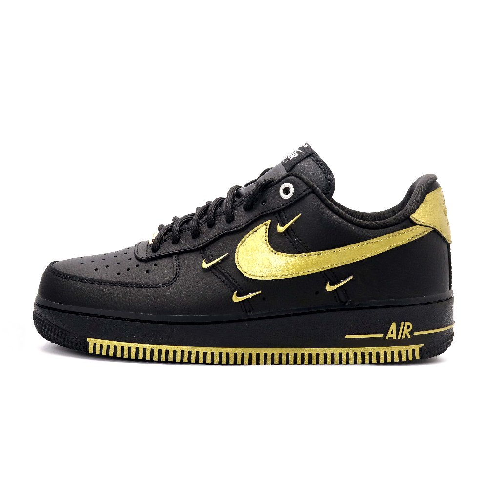 Nike Air Force 1 Skateboard Shoes Unisex Low-Top Black/Gold