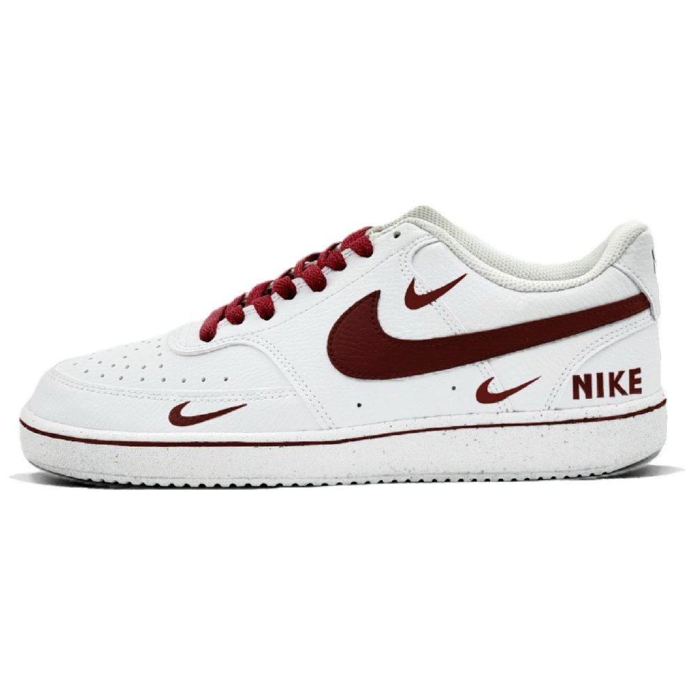Nike Court Vision 1 Anti Slip Wear Resistant Low Top Skateboard Shoes Men's Red White